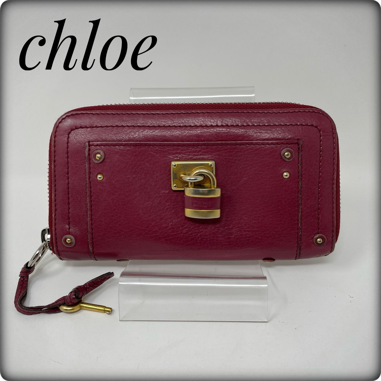 クロエ Chloe パディントン カデナ レザー ラウンドファスナー長財布