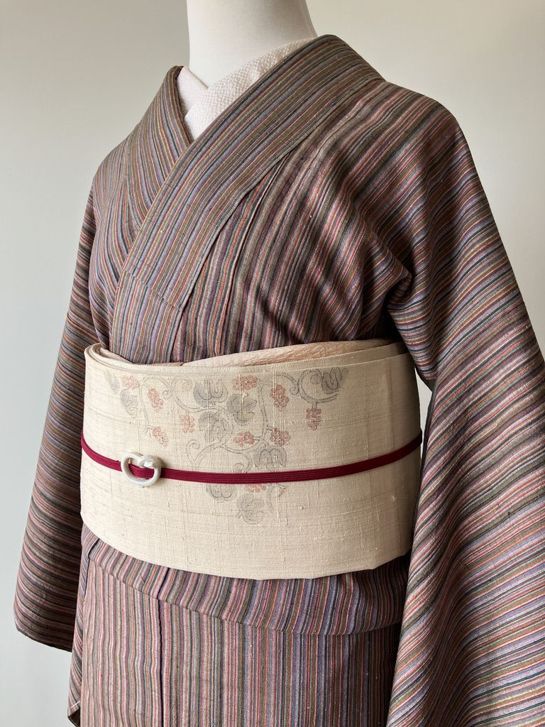 夏結城紬　正絹 正絹袷結城紬女物長着