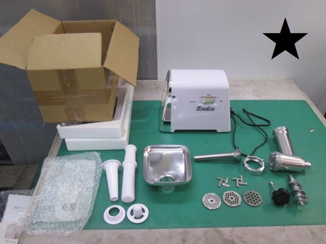 未使用 Hanchen 電動ミンサーミンチ機 3/5/7mmプレート付 MGE-120 家庭