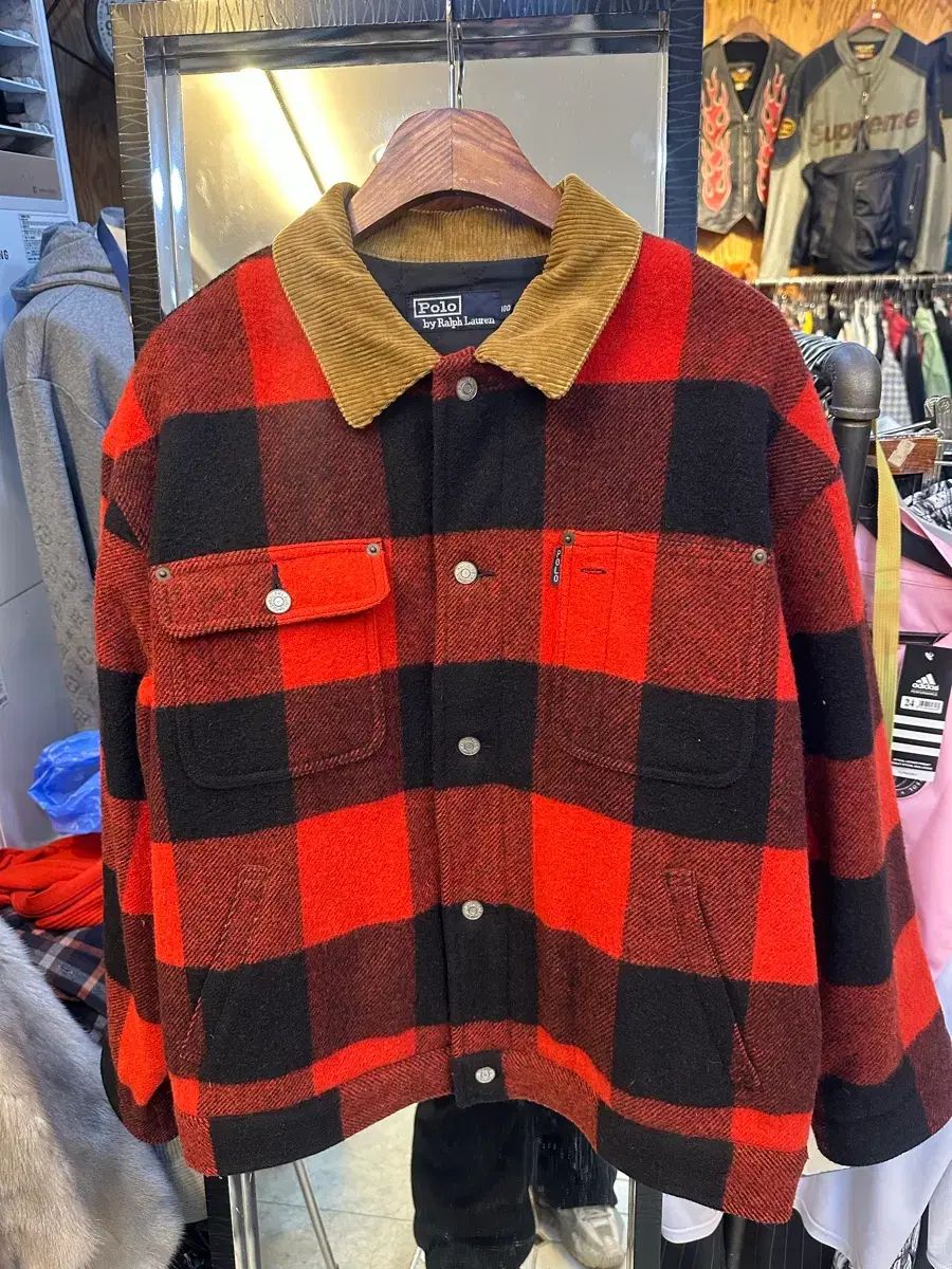 ポロラルフローレン レッド ブラック CHECK ジャケット