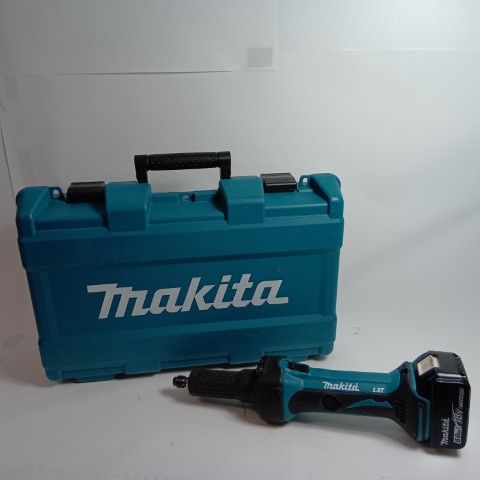 MAKITA マキタ グラインダー GD 800 D ブルー 程度B 充電器 充電池 ケース付 コードレス式 18 v 6 0 Ah キズ ヨゴレ有