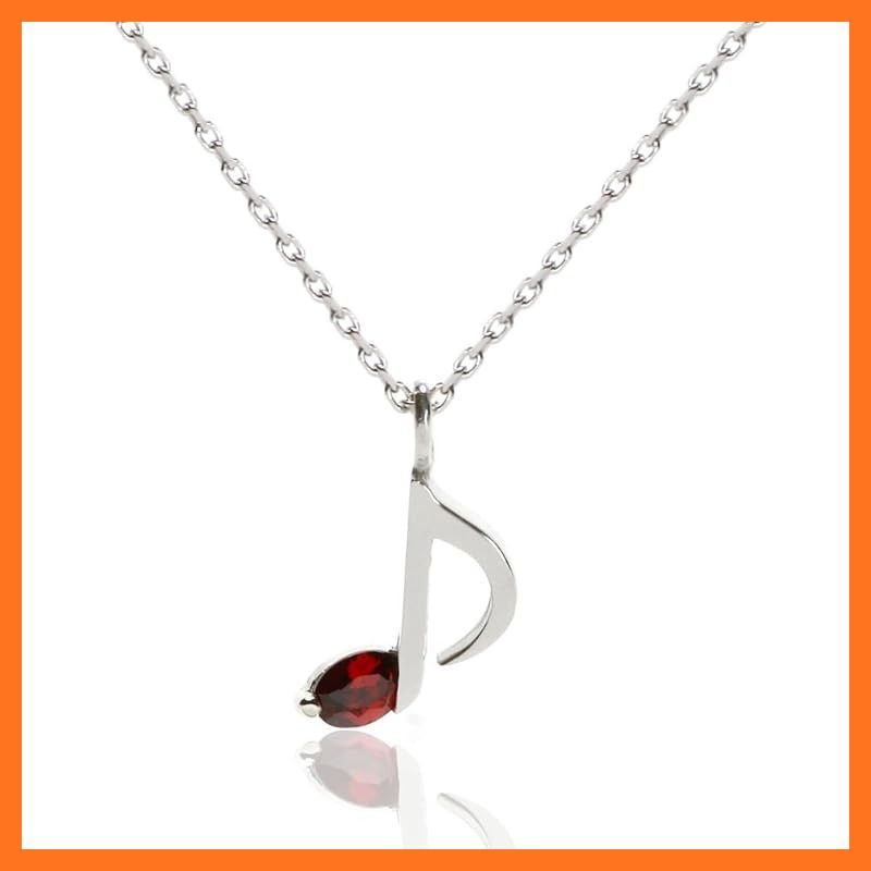 Cloud jewelry クラウドジュエリー ガーネット 8分音符 レディース ネックレス ペンダント 誕生石 木製 プレゼント ギフト BOX付 シルバー925 STN 6 g