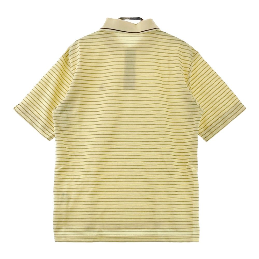 メンズポロシャツ Lサイズ ゴルフシャツ ボーダー柄 黄土色 ブラウン タイ製 サイズ：M LE COQ GOLF ルコックゴルフ 半袖ポロシャツ ボーダー柄