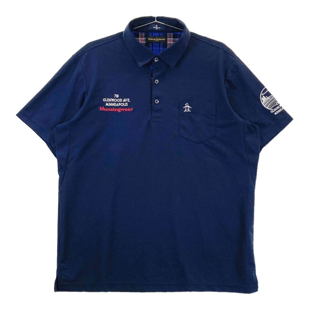 サイズ LL MUNSING WEAR マンシングウェア 2025年モデル 半袖ポロシャツ ネイビー系 ゴルフウェア メンズ ストスト