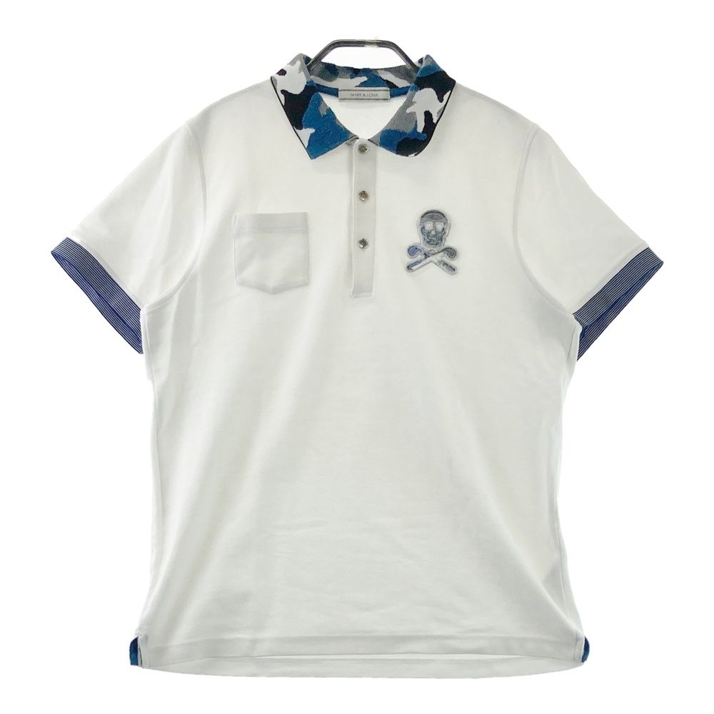サイズ XL MARK LONA マークアンドロナ 半袖ポロシャツ ホワイト系 ゴルフウェア メンズ ストスト