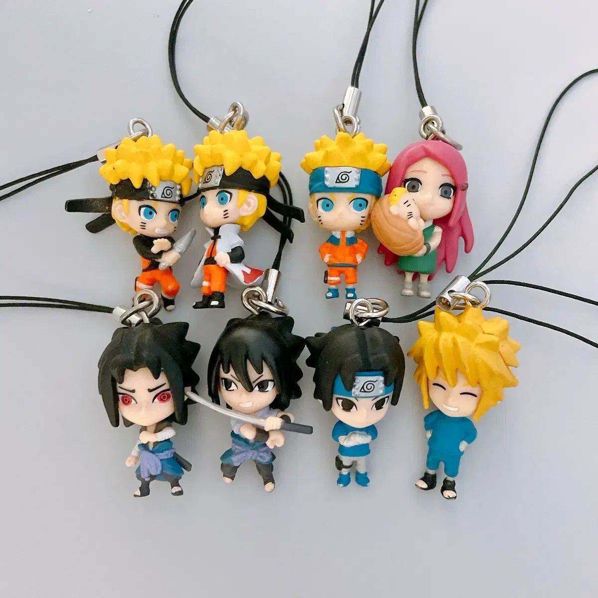 NARUTO ナルト フィギュア型 キーホルダー 4 うちは サスケ 湊 友希那 クシナ