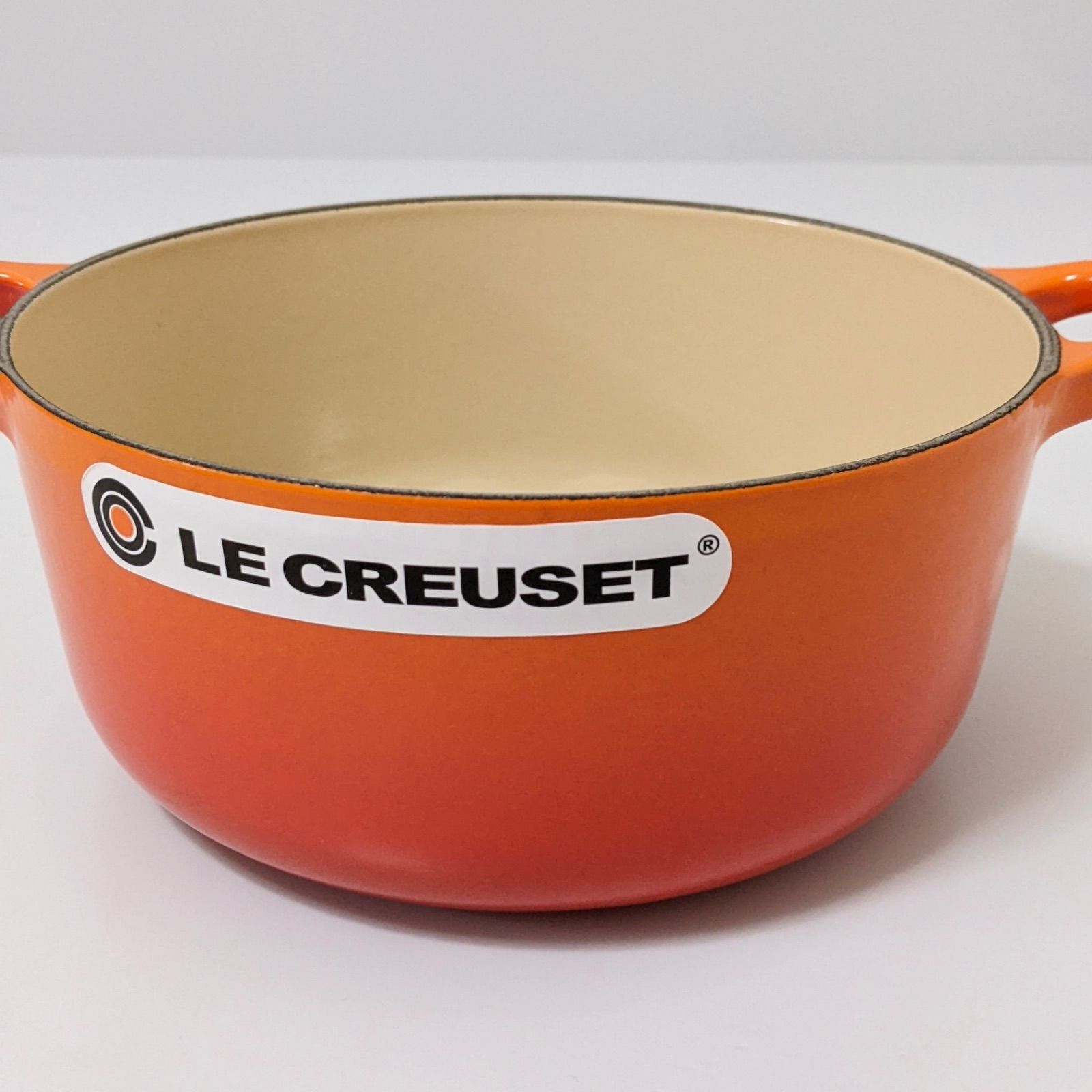 LE CREUSET ル クルーゼ 20 cm ココットロンド 両手鍋 オレンジ 鋳物 VOLCANIQUE FLAME