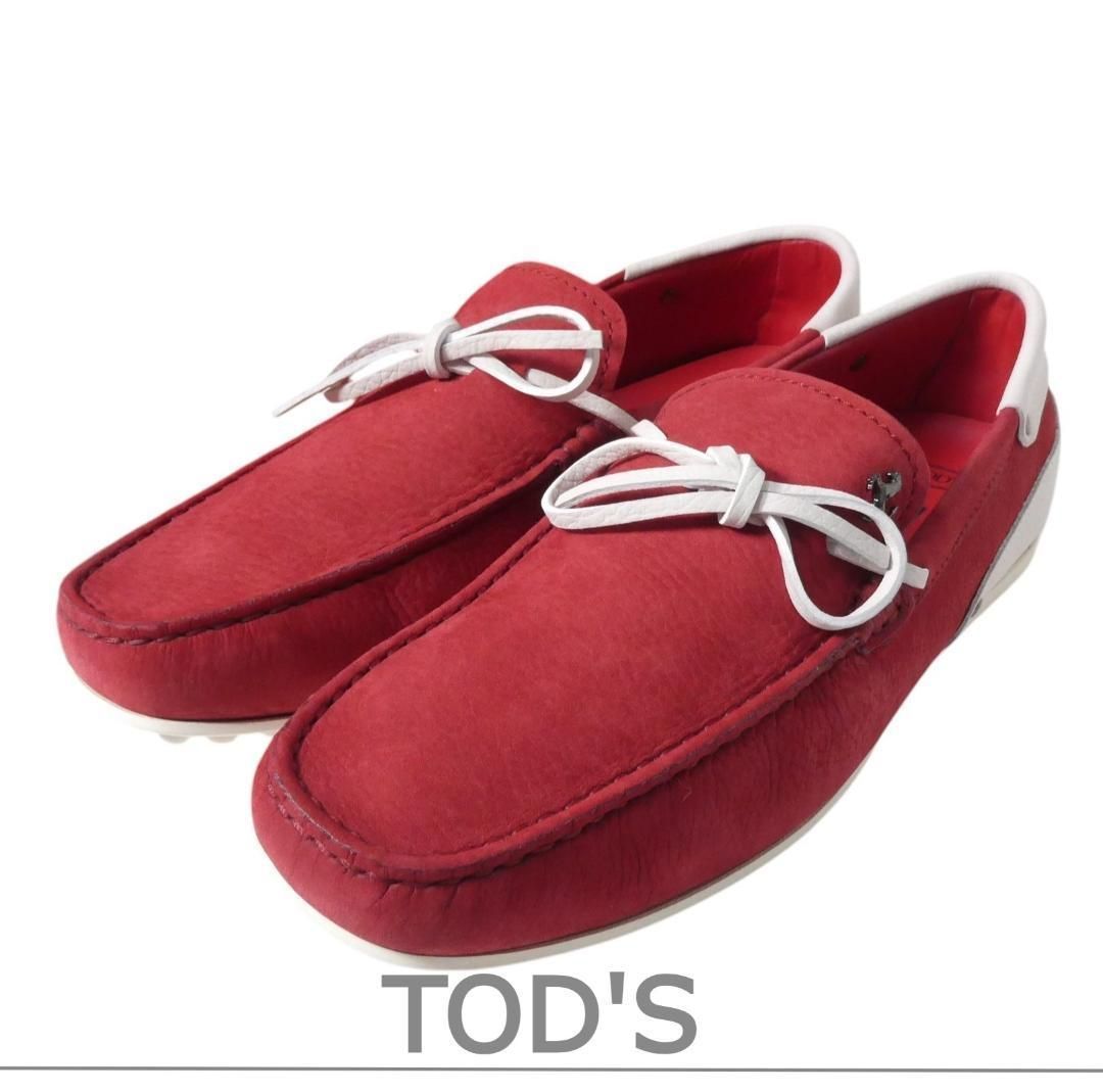 新品未使用 TOD'S ドライビングシューズ レッド 未使用 TOD'S トッズ FERRARI フェラーリ コラボ サイズ5 約24
