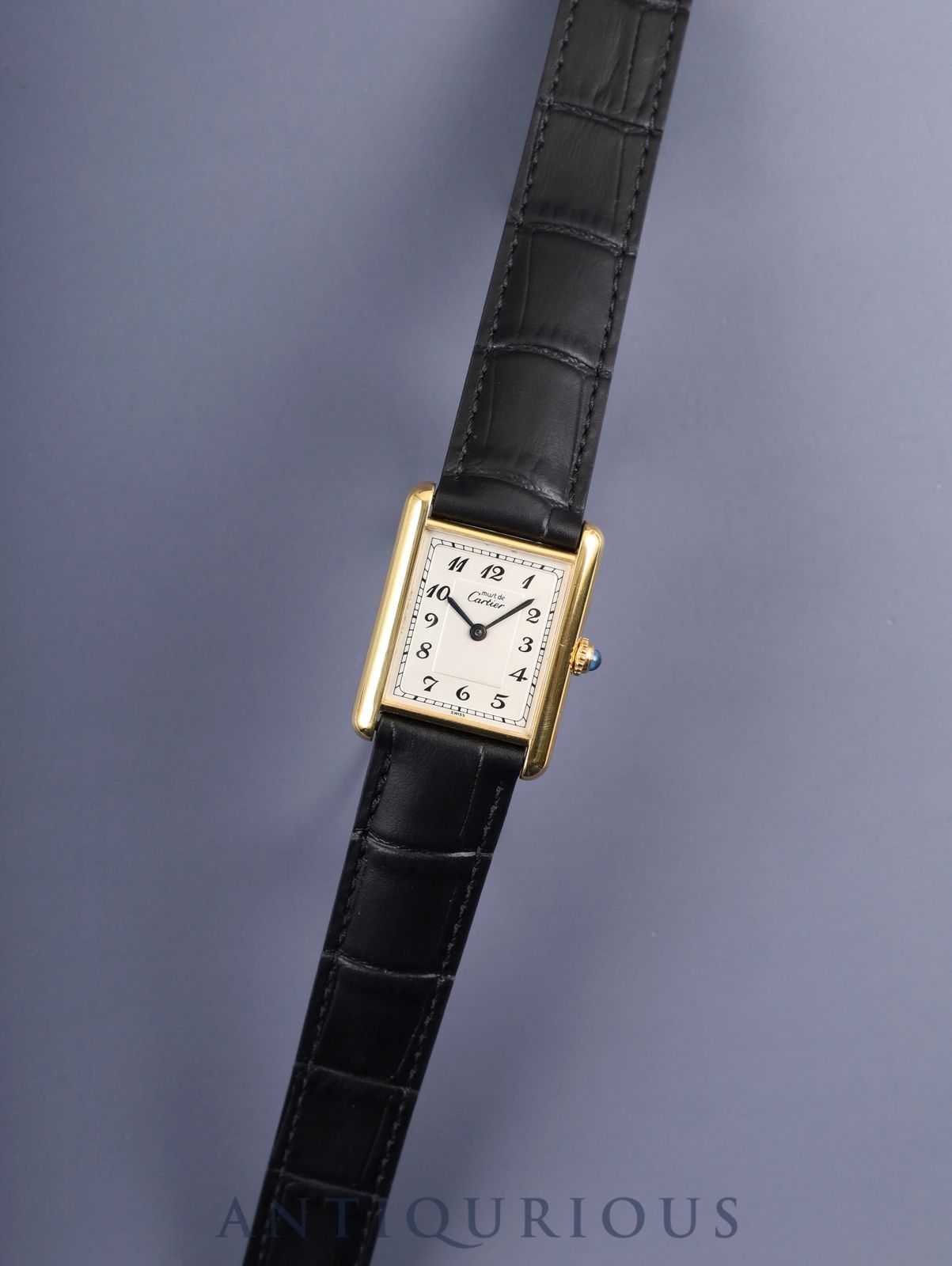 カルティエ マストタンク LM 590005 クォーツ Cal.90 SV925 革 純正D