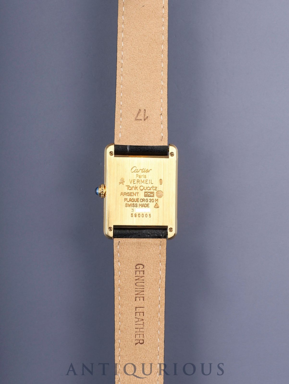 カルティエ マストタンク LM 590005 クォーツ Cal.90 SV925 革 純正D
