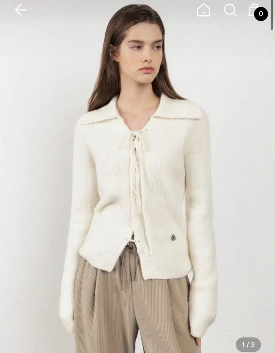 환승연애 해은 착용 シティーブリーズ レースアップ カラーニット アイボリー