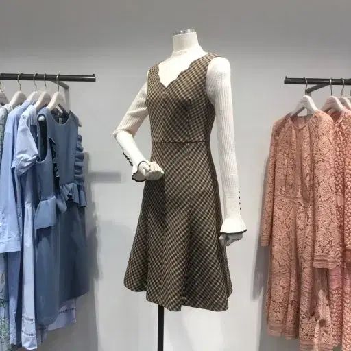 レニボン チェック ビスチェ ワンピース