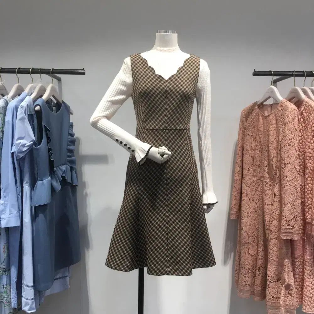 レニボン チェック ビスチェ ワンピース