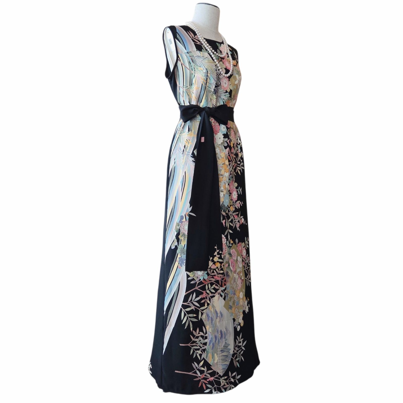 ❦Kaena❦ 着物リメイク ワンピース ロング ドレス 友禅 作家物 マキシ