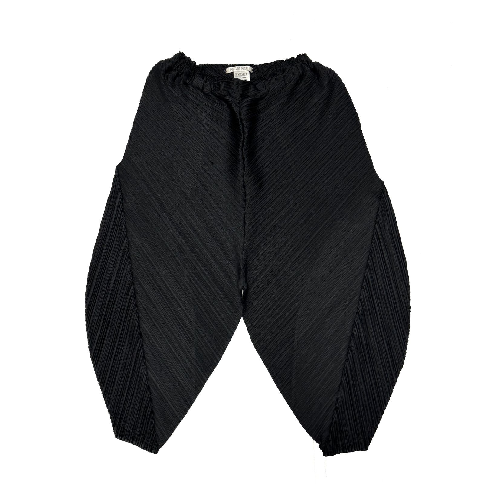 PLEATS PLEASE　変形　切り替え サルエルパンツ　ブラック 極美品】 プリーツプリーズ 変形 切り替え サルエルパンツ ブラック