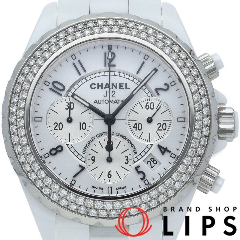 シャネル J12 ウォッチ 41mm クロノグラフ ダイヤベゼル H1008