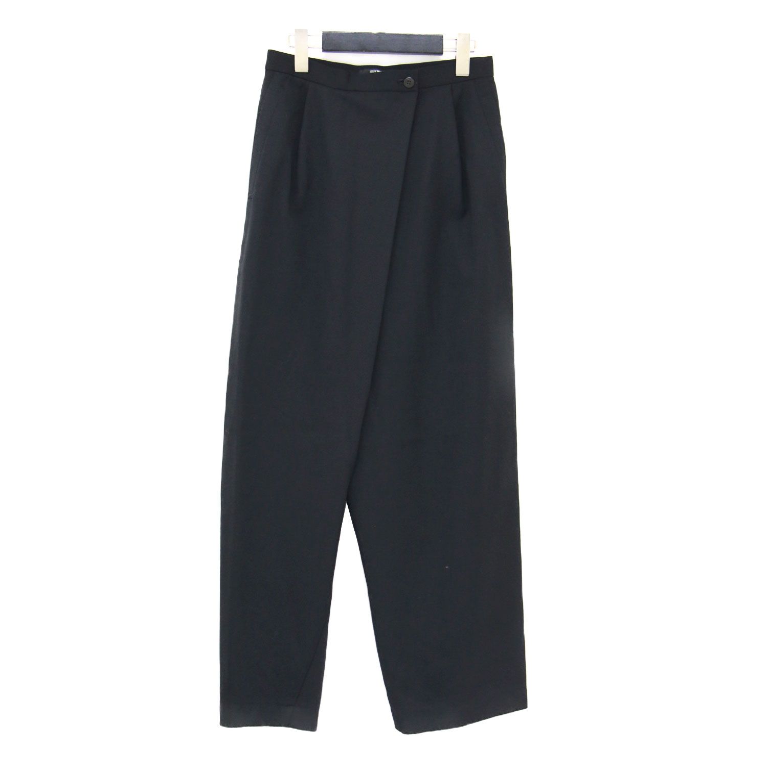 ISSEY MIYAKE イッセイミヤケ パンツ ブラック 黒 サイズ L PERMANENTE ウール サルエル ワイド テーパード タック ボトムス ズボン 日本製 レディース