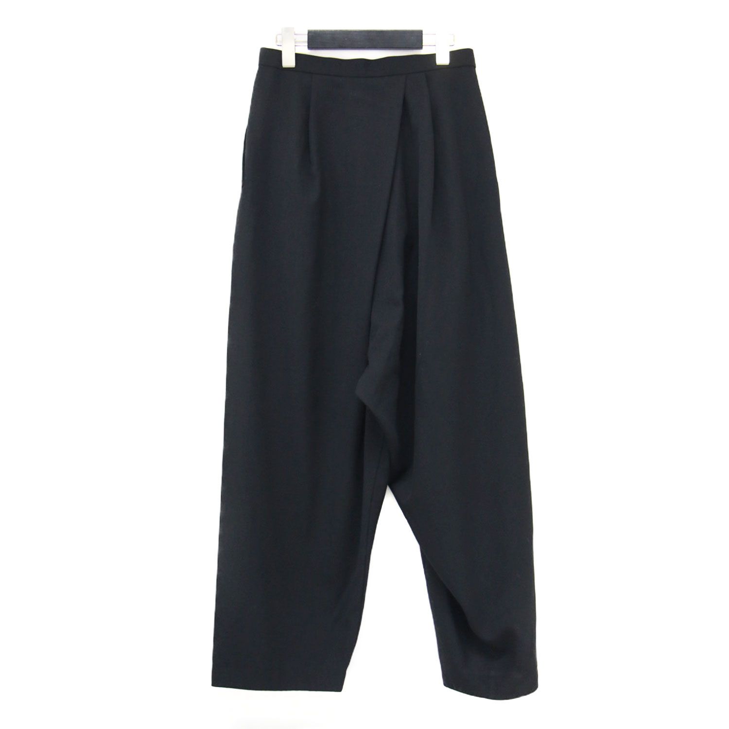ISSEY MIYAKE イッセイミヤケ パンツ ブラック 黒 サイズ L PERMANENTE ウール サルエル ワイド テーパード タック ボトムス ズボン 日本製 レディース