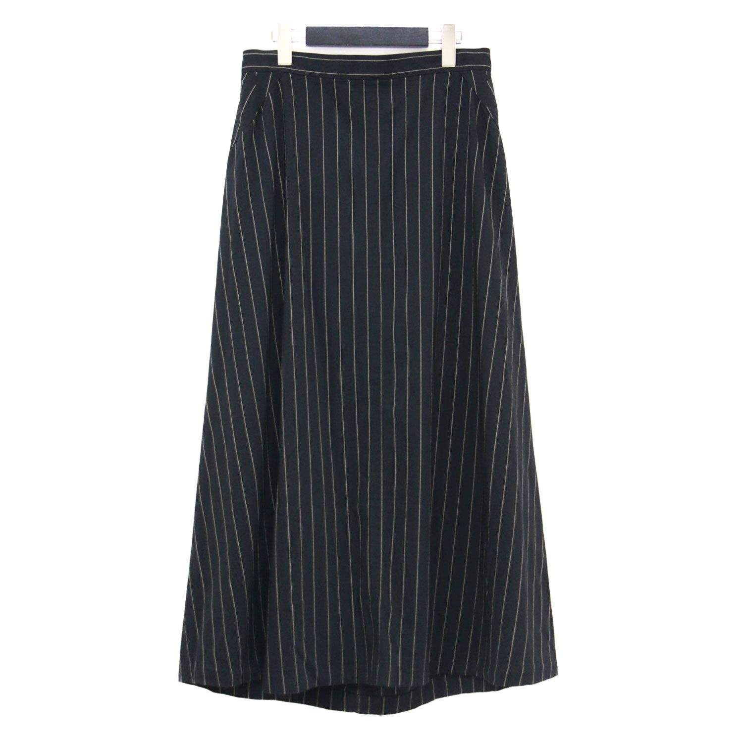 Yohji Yamamoto ヨウジヤマモト スカート ブラック 黒 サイズ S ストライプ ロング マキシ丈 Aライン 90年代 アーカイブ 日本製 ボトムス レディース