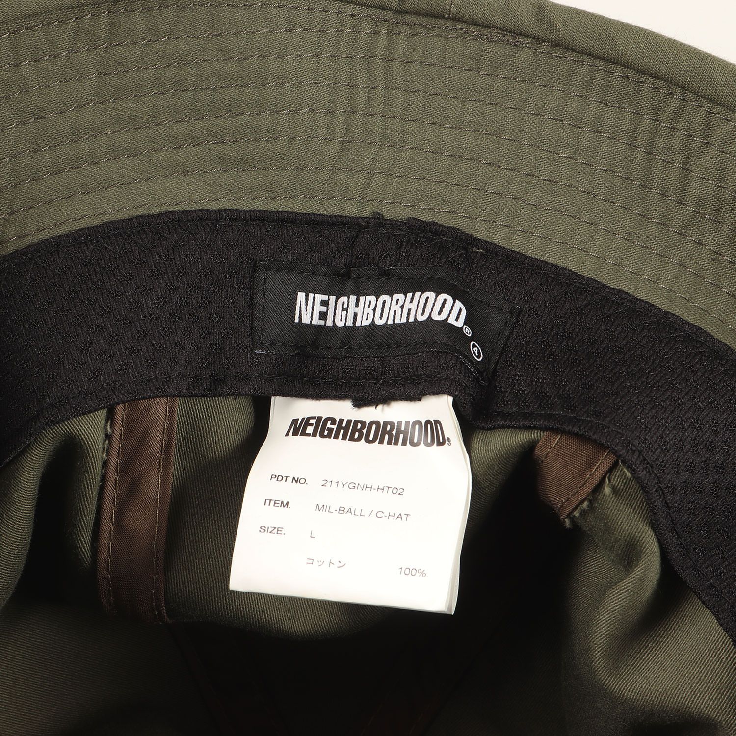 美品】NEIGHBORHOOD ネイバーフッド ハット オリーブドラブ サイズ:L