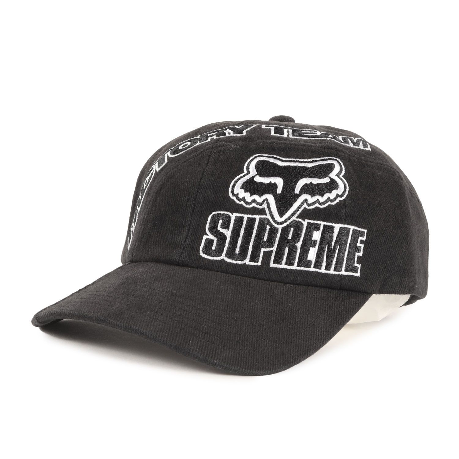 Supreme シュプリーム キャップ ブラック 黒 サイズ 25 AW Fox Racing コットンツイル 6パネルキャップ 6 Panel ブランド 帽子 コラボ メンズ