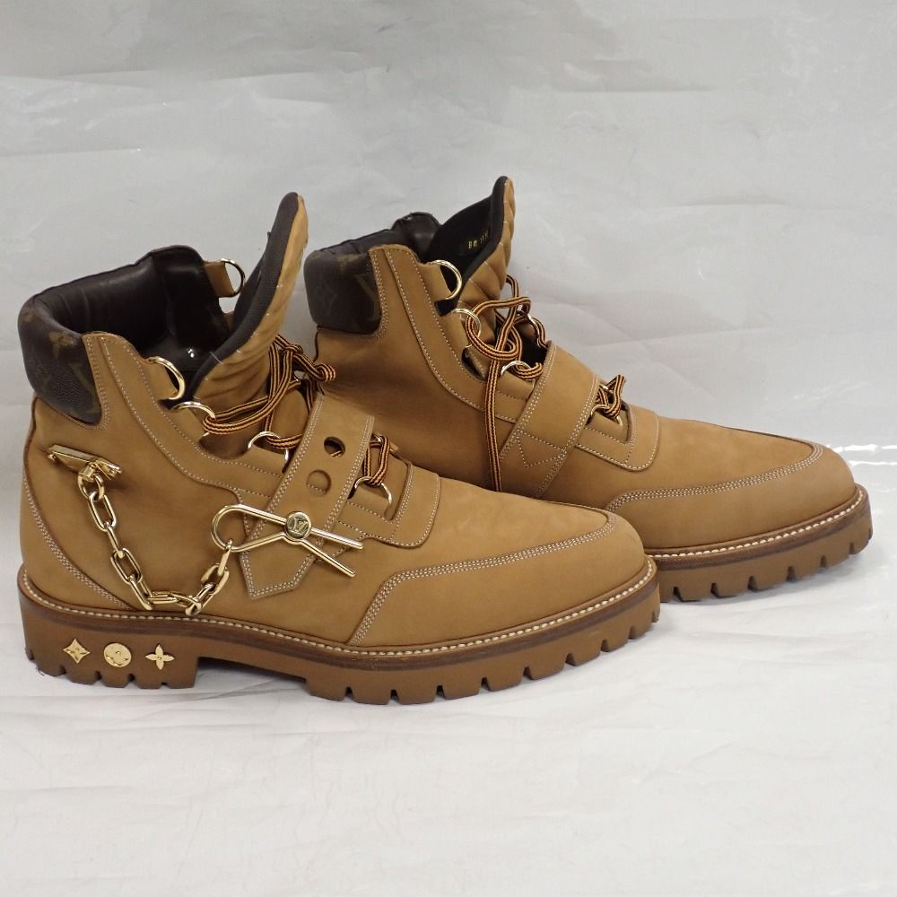 Th 664381 ルイ ヴィトン アンクルブーツ クリーパー 1 A 54 DM モノグラム ベージュ系 サイズ8 5 靴 LOUIS VUITTON