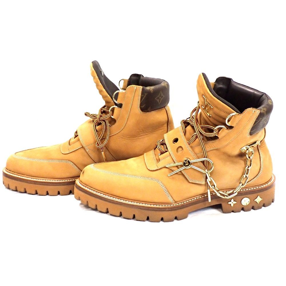 Th 664381 ルイ ヴィトン アンクルブーツ クリーパー 1 A 54 DM モノグラム ベージュ系 サイズ8 5 靴 LOUIS VUITTON