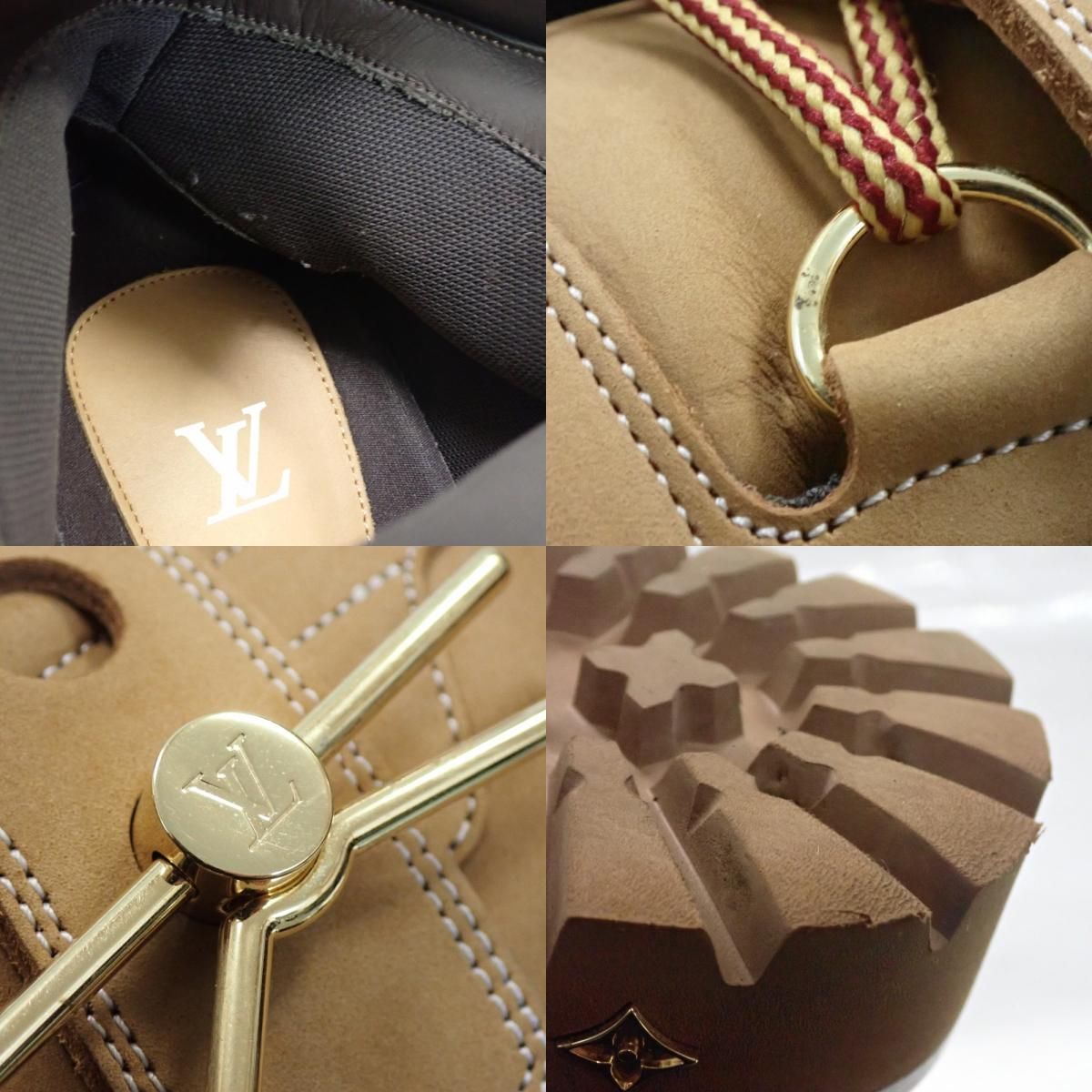  Th 664381 ルイ ヴィトン アンクルブーツ クリーパー 1 A 54 DM モノグラム ベージュ系 サイズ8 5 靴 LOUIS VUITTON その他 ブーツ 革靴