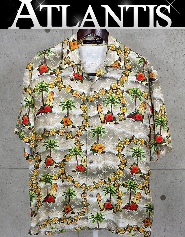 LOUIS VUITTON アロハシャツ シルク チャップマン ブラザーズ ルイヴィトンチャップマンブラザーズアニマル総柄アロハシャツ
