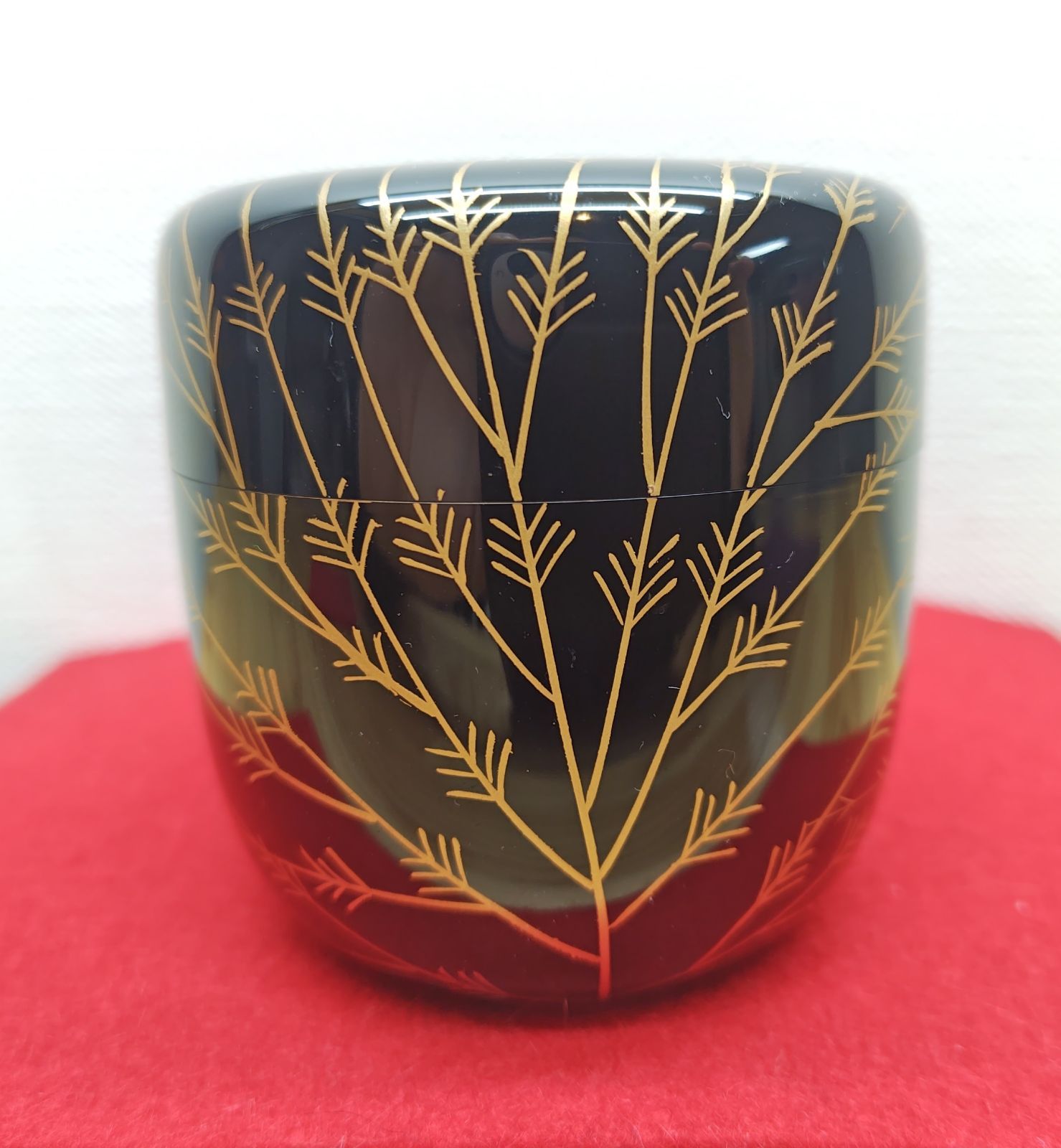 逢絢亭 品 茶道具 棗 中棗 芽張柳蒔絵 真塗 木製 塗師 米本龍斎 共箱入り