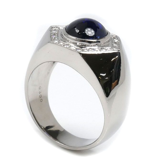 Pt900プラチナ リング・指輪 サファイア6.16ct ダイヤモンド0.390ct