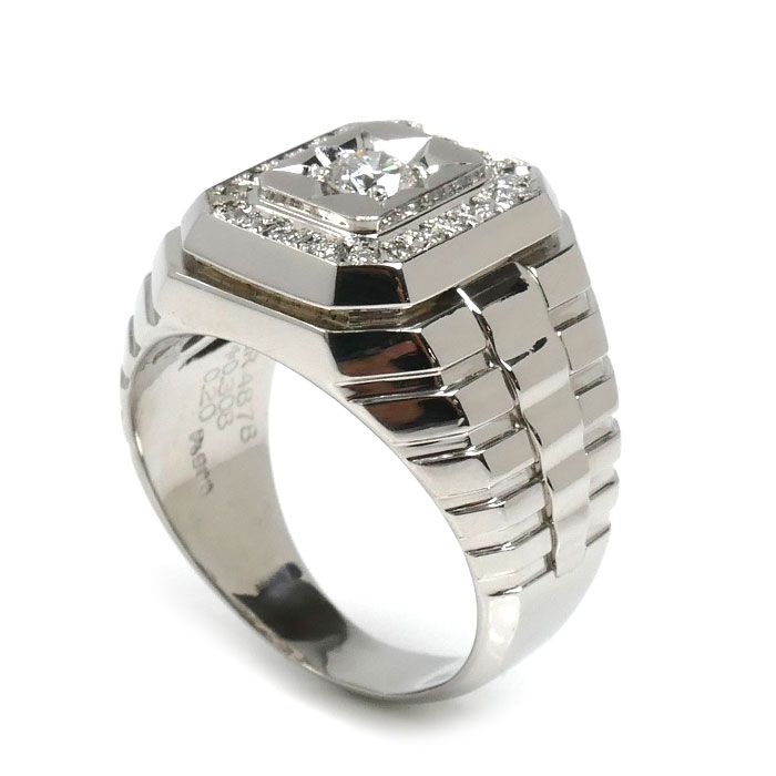 Pt900プラチナ リング・指輪 ダイヤモンド0.308ct/0.20ct 21号 25.3g