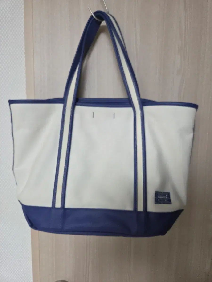 ポーター 白 ネイビー キャンバス トートバッグ