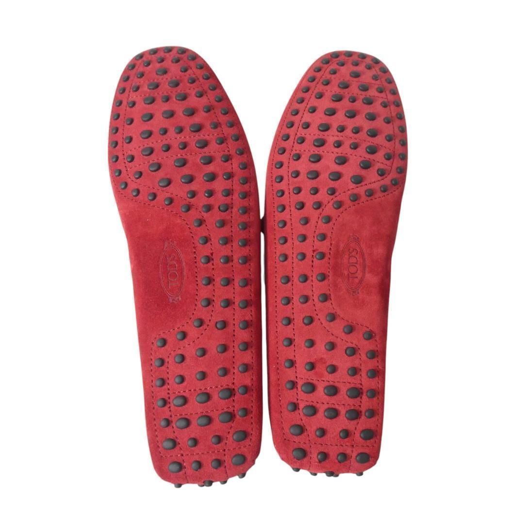  ♥ TOD S トッズ Ferrari フェラーリ コラボ サイズ11 5 約30㎝ ゴンミーニ レザー スエード ドライビングシューズ デッキシューズ モカシン ローファー 赤 レッド メンズ モカシン デッキシューズ ブーツ 革靴