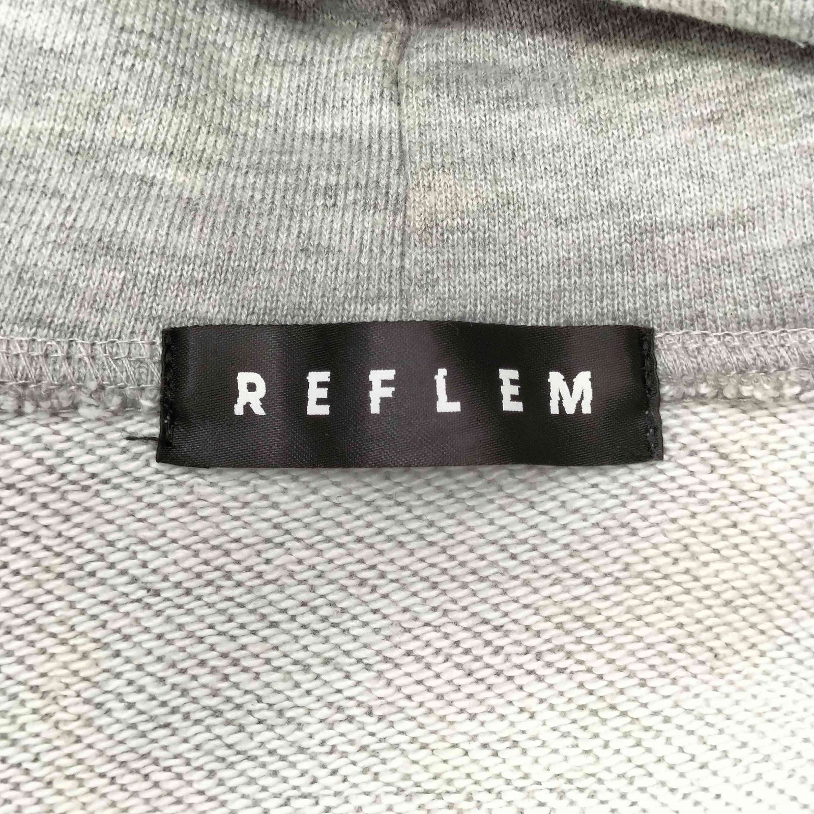 レフレム REFLEM トライバルラインストーン長袖ジップアップパーカー 