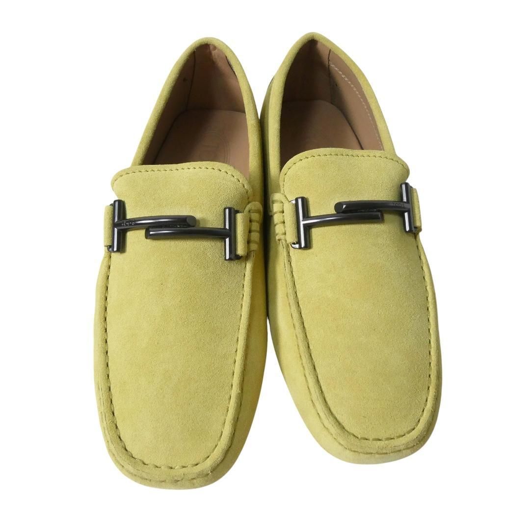 ♥ TOD S トッズ サイズ5 A スエード ロゴ スクエアトゥ ドライビングシューズ ローファー デッキシューズ モカシン 黄 イエロー