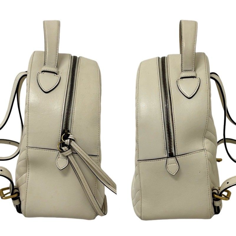 GUCCI グッチ GGマーモント リュック 476671 オフホワイト 本革 レザー