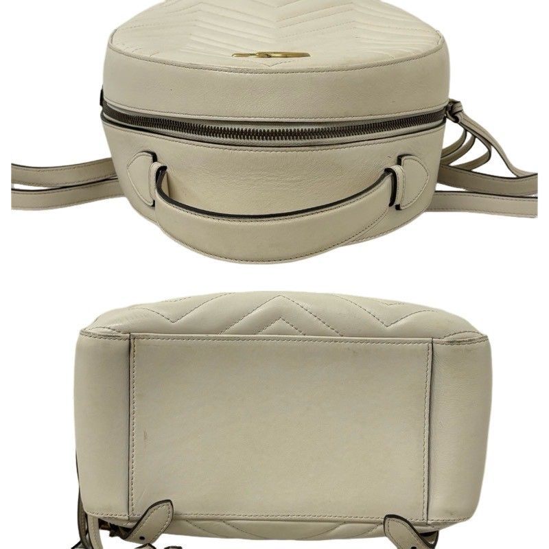 GUCCI グッチ GGマーモント リュック 476671 オフホワイト 本革 レザー