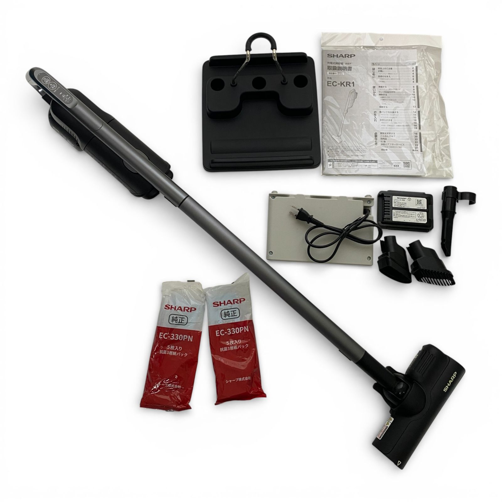 ◯ シャープ SHARP コードレス 掃除機 EC KR 1 B スティック バッテリー長持ち 着脱式バッテリー 2000 3235