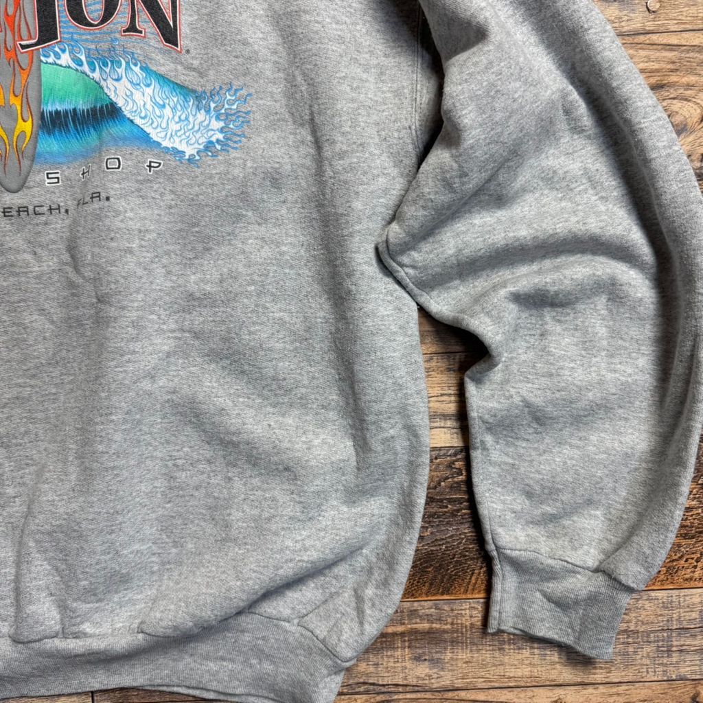 90s RON JON SURF SHOP ロゴスウェット グレー USAサーフ オールド