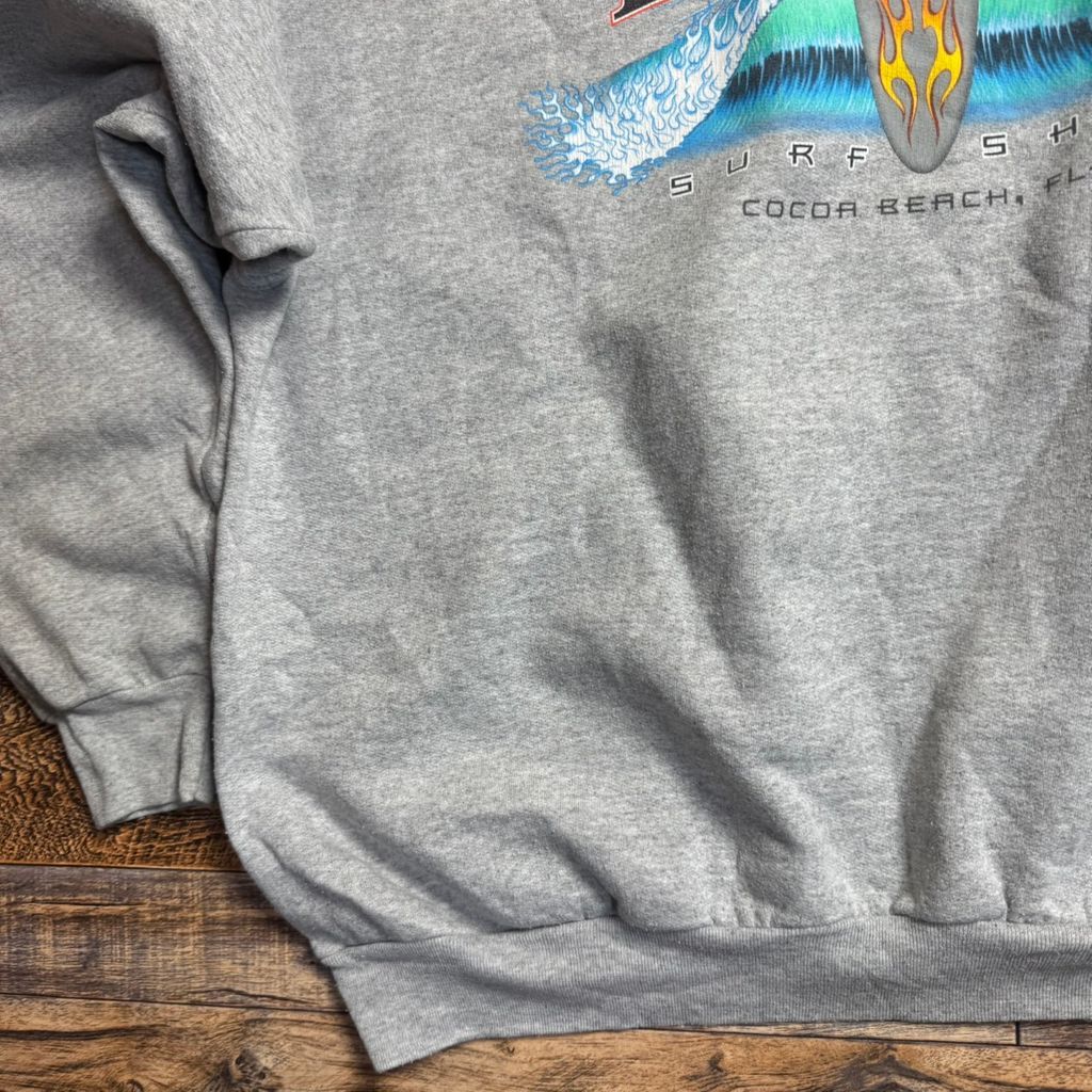 90s RON JON SURF SHOP ロゴスウェット グレー USAサーフ オールド