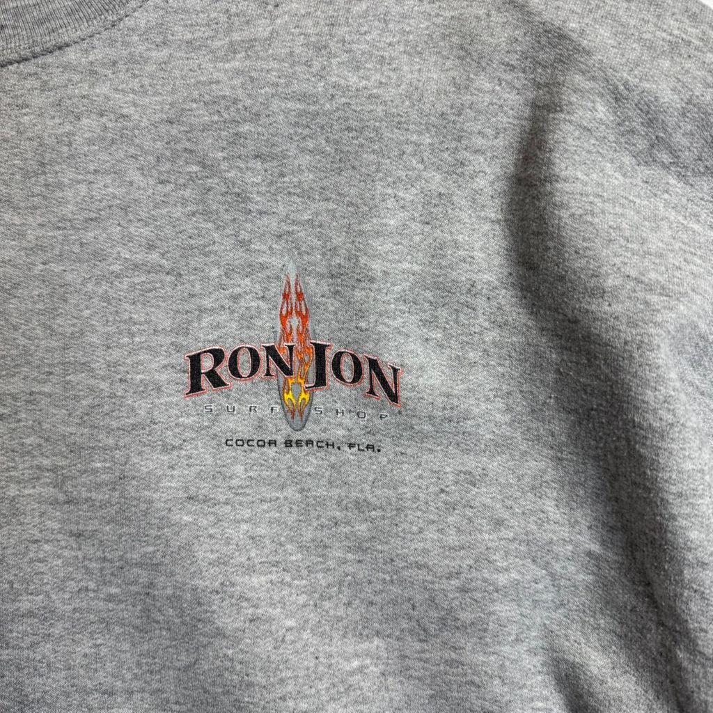 90s RON JON SURF SHOP ロゴスウェット グレー USAサーフ オールド