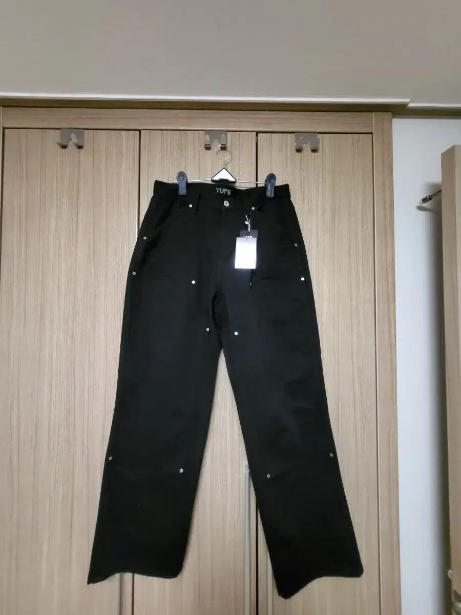 イージーUダブルニーコットンパンツ ブラック M