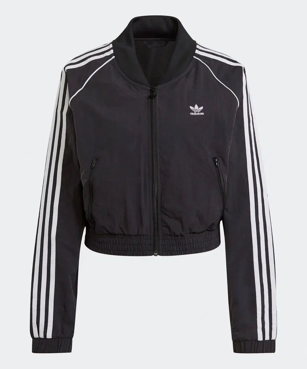 アディダス ロゴ クロップド ナイロン トラックジャケット ショート トラックジャージ