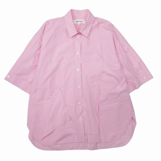 【中古】美品 25ss エンフォルド ENFOLD LAYERED HALF SLEEVES SHIRT レイヤード ハーフスリーブ シャツ ブラウス 美品 25ss エンフォルド ENFOLD LAYERED HALF SLEEVES SHIRT
