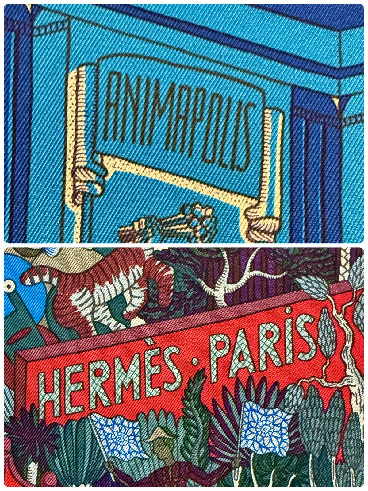 希少 新品未使用 マルチカラー エルメス シルクスカーフ カレ90 アニマ