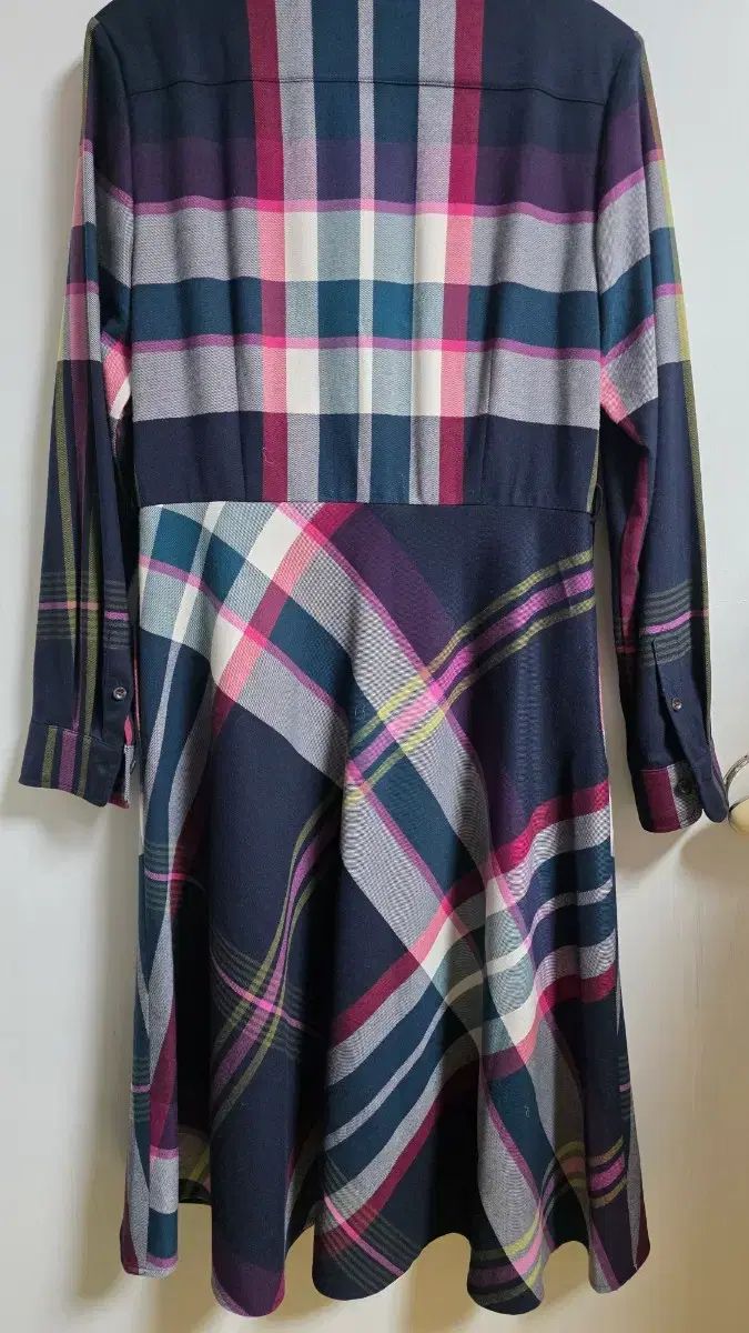 ネイビーチェック シャツワンピース