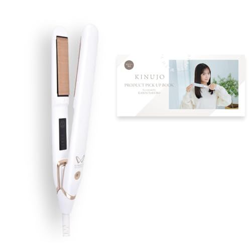 EC コラボガイドブック付き KINUJO 絹女 ワールド ヘアアイロン ブラック シルクプレート?で叶えるうるツヤストレート 海外対応モデルで旅先でも美しく 5段階温度調節 オートパワーオフ ストレート ヘアケア スタイリング シ 32 f 29 a 01