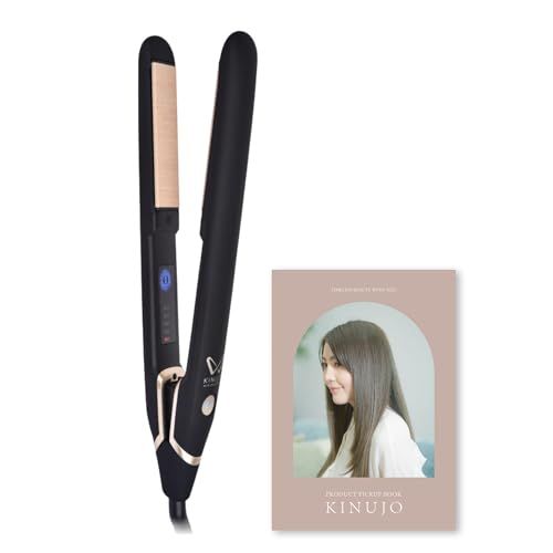 ガイドブック付き KINUJO W worldwide model キヌージョ ワールド ストレートヘアアイロン シルクプレート? 最高220℃ ブラック ホワイト 海外兼用 ブラックpo 7 eb 43 e 36