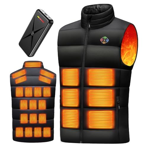 櫻の萌 電熱ベスト 加熱ベスト ヒーター 業界上位 25箇所発熱 50000 mAhバッテリー付き 3エリア独立発熱 6段階温度調節 USB DC 7 4 V急速給電 ヒートジャケット メンズ レディース 防風撥水 保温 速暖 裏起毛襟 ダ 20 dbb 324